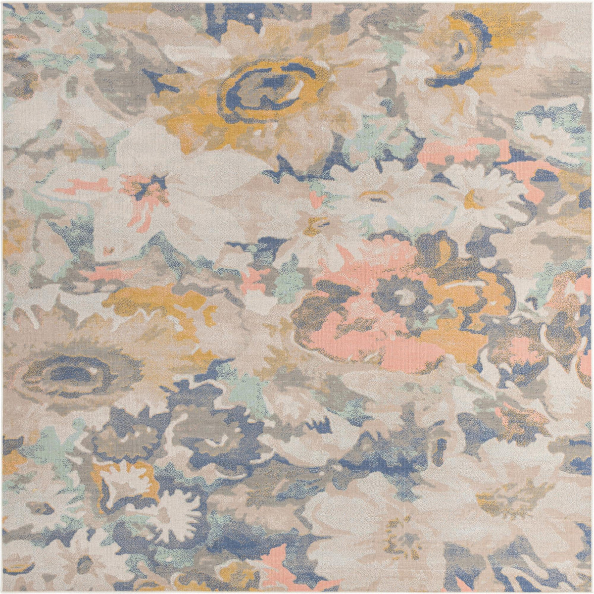 Lagoon Oasis Collection Area Rug -  Atoll Square Multi  lifestyle 14