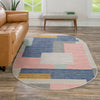 Lagoon Oasis Collection Area Rug -  Driftwood Oval Multi  lifestyle 69