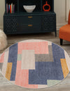 Lagoon Oasis Collection Area Rug -  Driftwood Round Multi  lifestyle 23