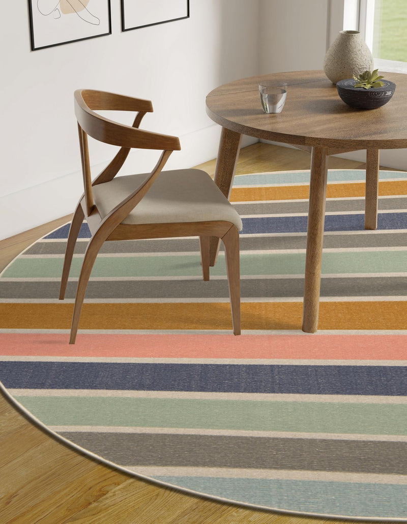 Lagoon Oasis Collection Area Rug -  Pelagic Round Multi  lifestyle 39