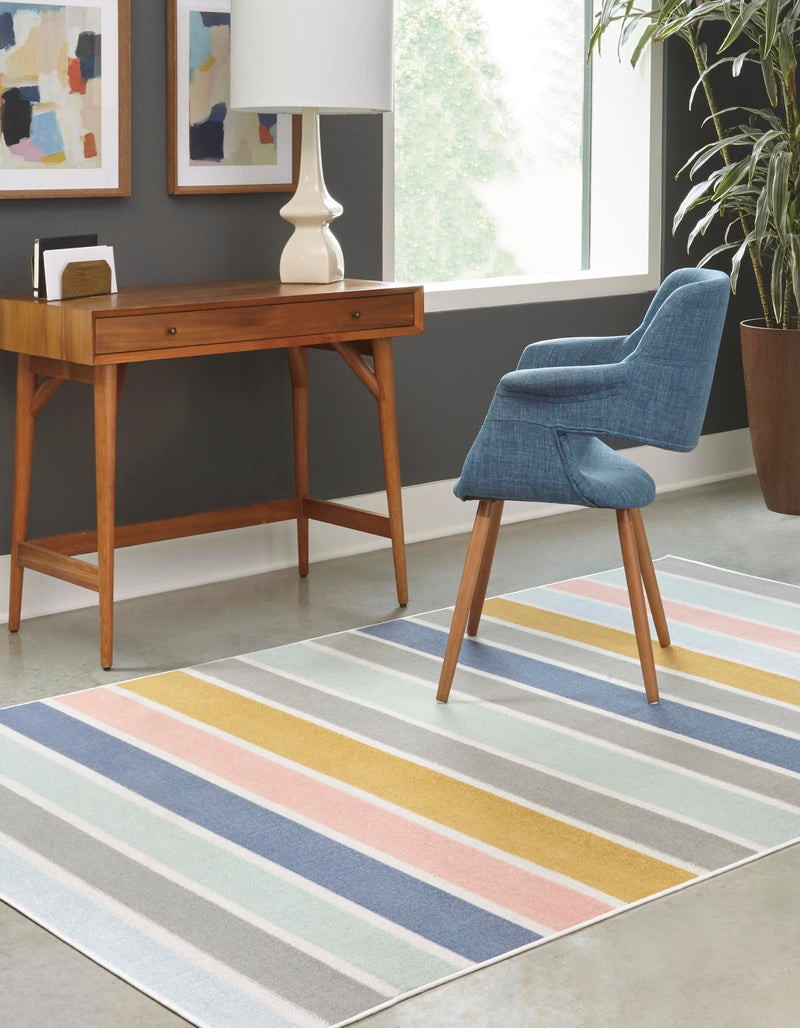 Lagoon Oasis Collection Area Rug -  Pelagic Rectangle Multi  lifestyle 4