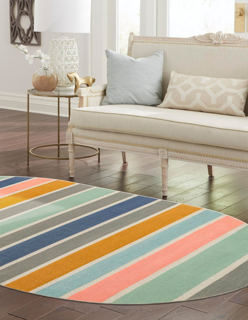 Lagoon Oasis Collection Area Rug -  Pelagic Oval Multi  lifestyle 29