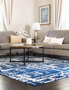 Verona Elegance Collection Area Rug - Bardolino Rectangle Navy Blue  lifestyle 8