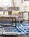 Verona Elegance Collection Area Rug - Bardolino Rectangle Navy Blue  lifestyle 14