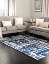 Verona Elegance Collection Area Rug - Bardolino Rectangle Navy Blue  lifestyle 9