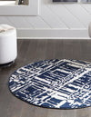 Verona Elegance Collection Area Rug - Bardolino Round Navy Blue  lifestyle 34