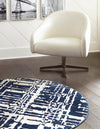 Verona Elegance Collection Area Rug - Bardolino Round Navy Blue  lifestyle 42