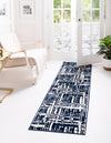 Verona Elegance Collection Area Rug - Bardolino Runner Navy Blue  lifestyle 35