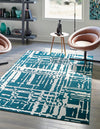 Verona Elegance Collection Area Rug - Bardolino Rectangle Teal  lifestyle 6
