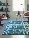 Verona Elegance Collection Area Rug - Bardolino Rectangle Teal  lifestyle 12