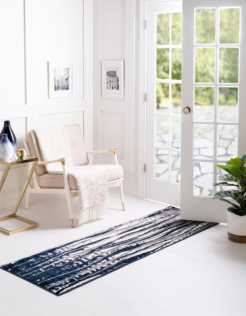 Verona Elegance Collection Area Rug -  Lazise Runner Navy Blue  lifestyle 45