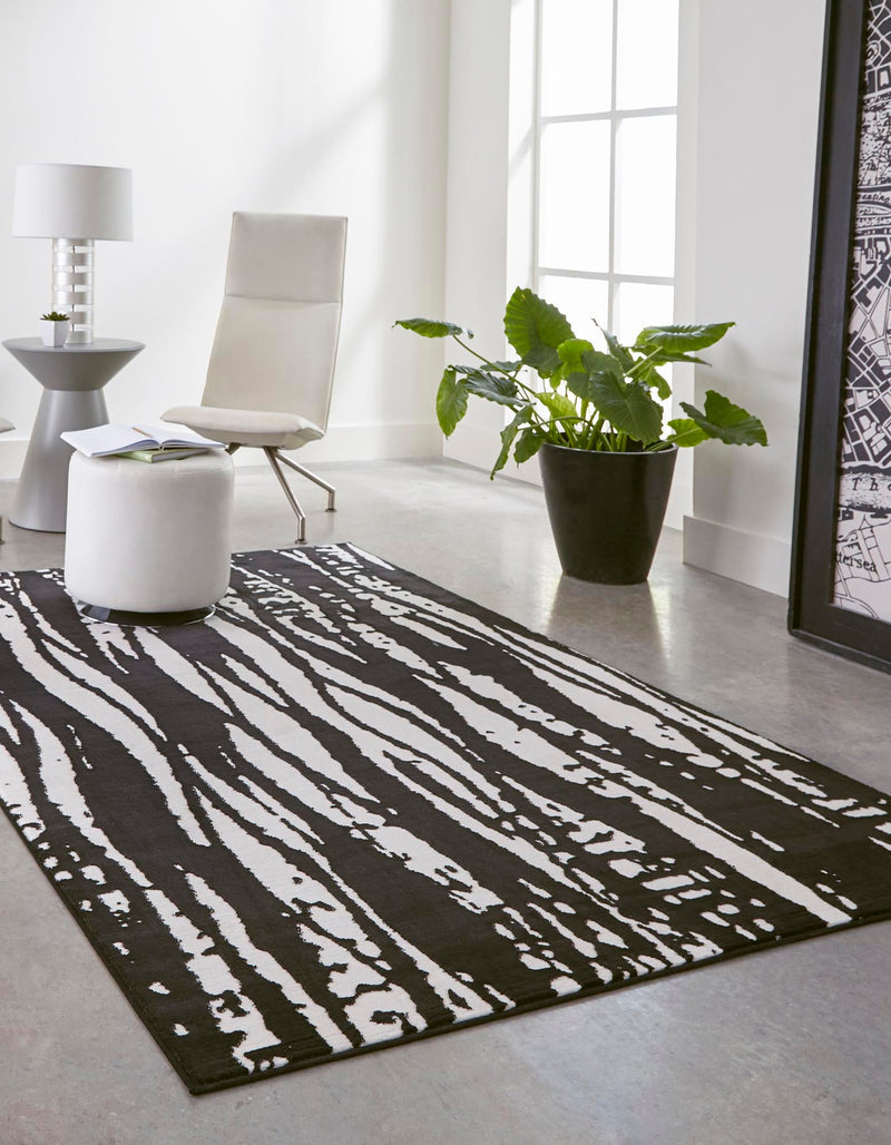 Verona Elegance Collection Area Rug -  Lazise Rectangle Black and White  lifestyle 10