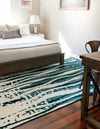 Verona Elegance Collection Area Rug -  Lazise Rectangle Teal  lifestyle 8