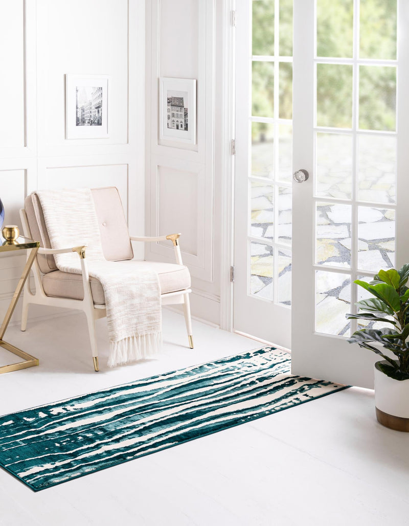 Verona Elegance Collection Area Rug -  Lazise Runner Teal  lifestyle 29
