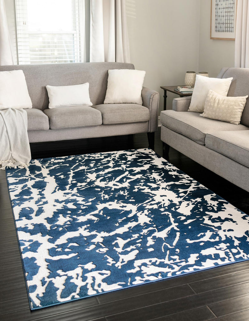Verona Elegance Collection Area Rug -  Garda Rectangle Navy Blue  lifestyle 4