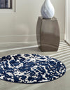 Verona Elegance Collection Area Rug -  Garda Round Navy Blue  lifestyle 41