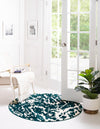 Verona Elegance Collection Area Rug -  Garda Round Teal  lifestyle 49