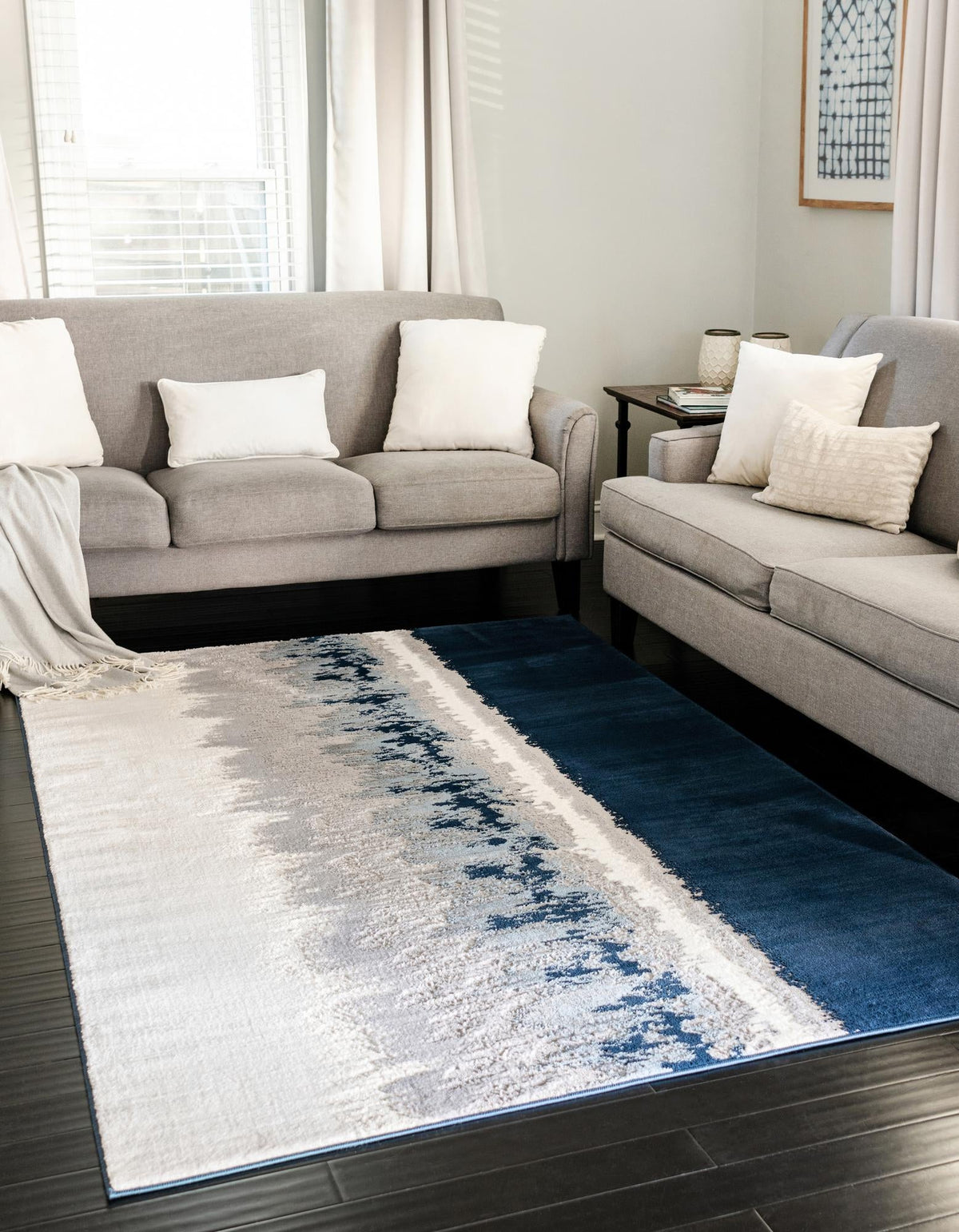 Verona Elegance Collection Area Rug -  Malcesine Rectangle Navy Blue  lifestyle 4