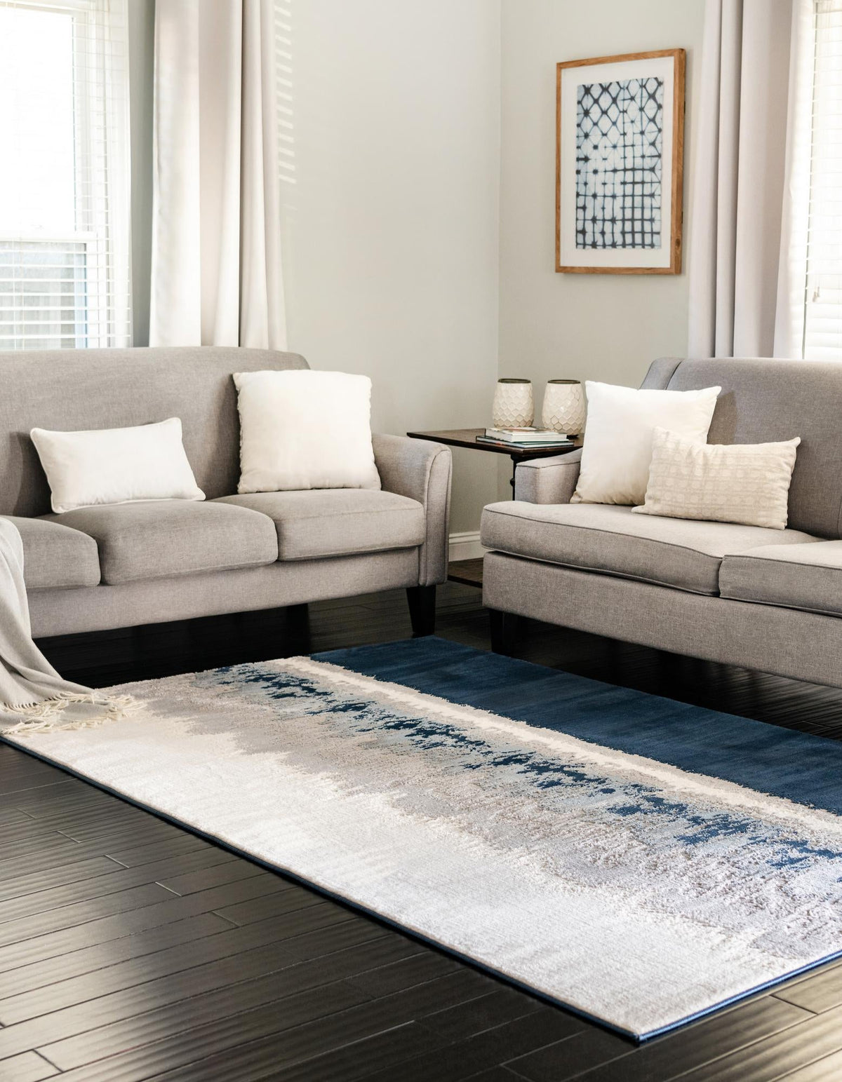 Verona Elegance Collection Area Rug -  Malcesine Rectangle Navy Blue  lifestyle 5