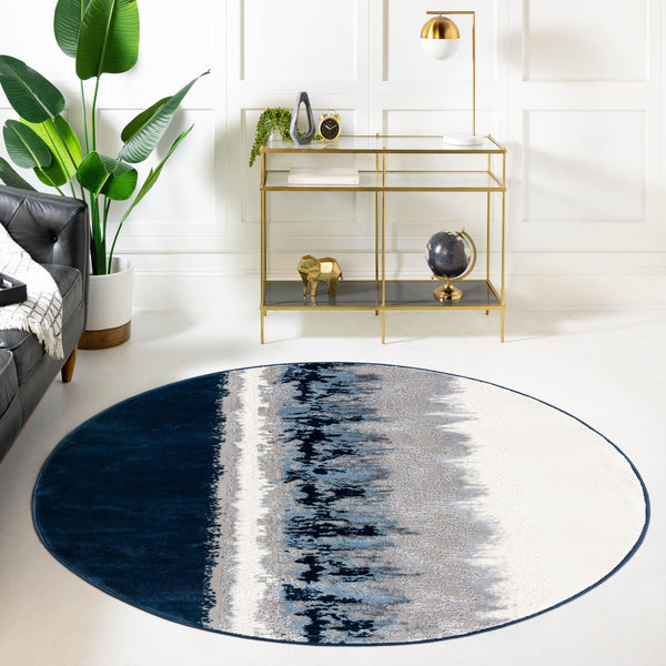 Verona Elegance Collection Area Rug -  Malcesine Round Navy Blue  lifestyle 26