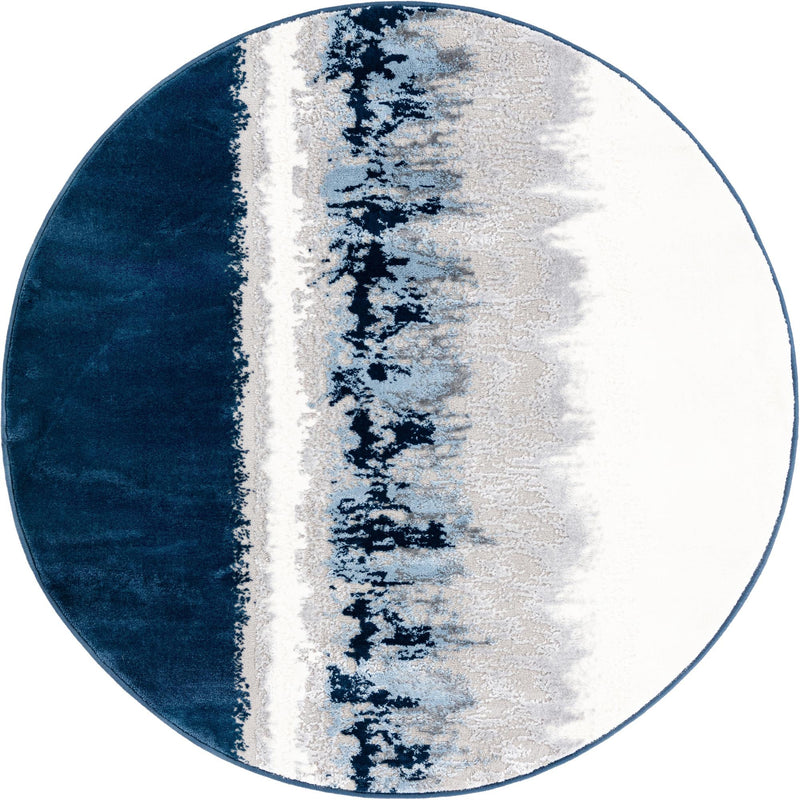 Verona Elegance Collection Area Rug -  Malcesine Round Navy Blue  lifestyle 14