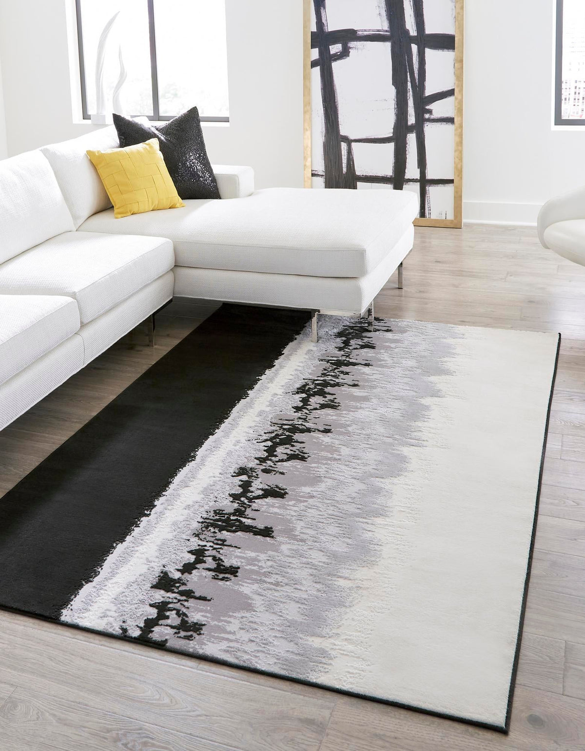 Verona Elegance Collection Area Rug -  Malcesine Rectangle Black  lifestyle 3