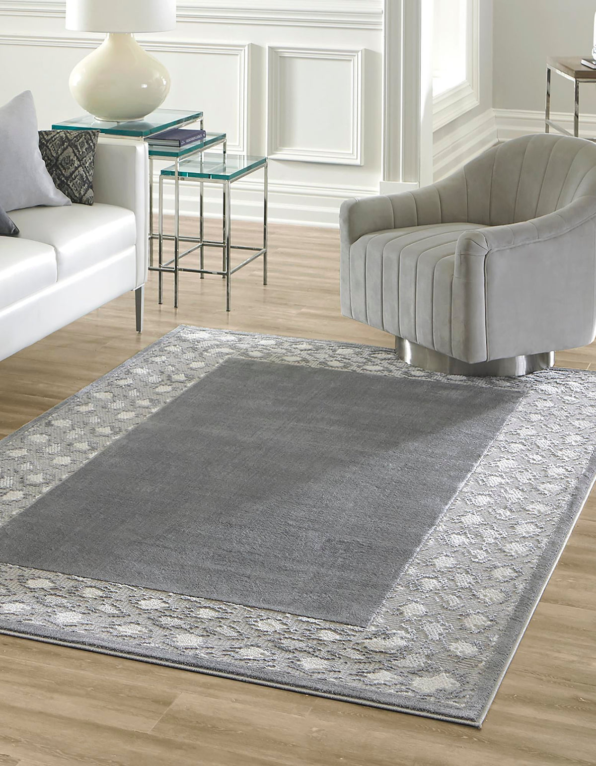 Verona Elegance Collection Area Rug -  Sirmione Rectangle Gray  lifestyle 6