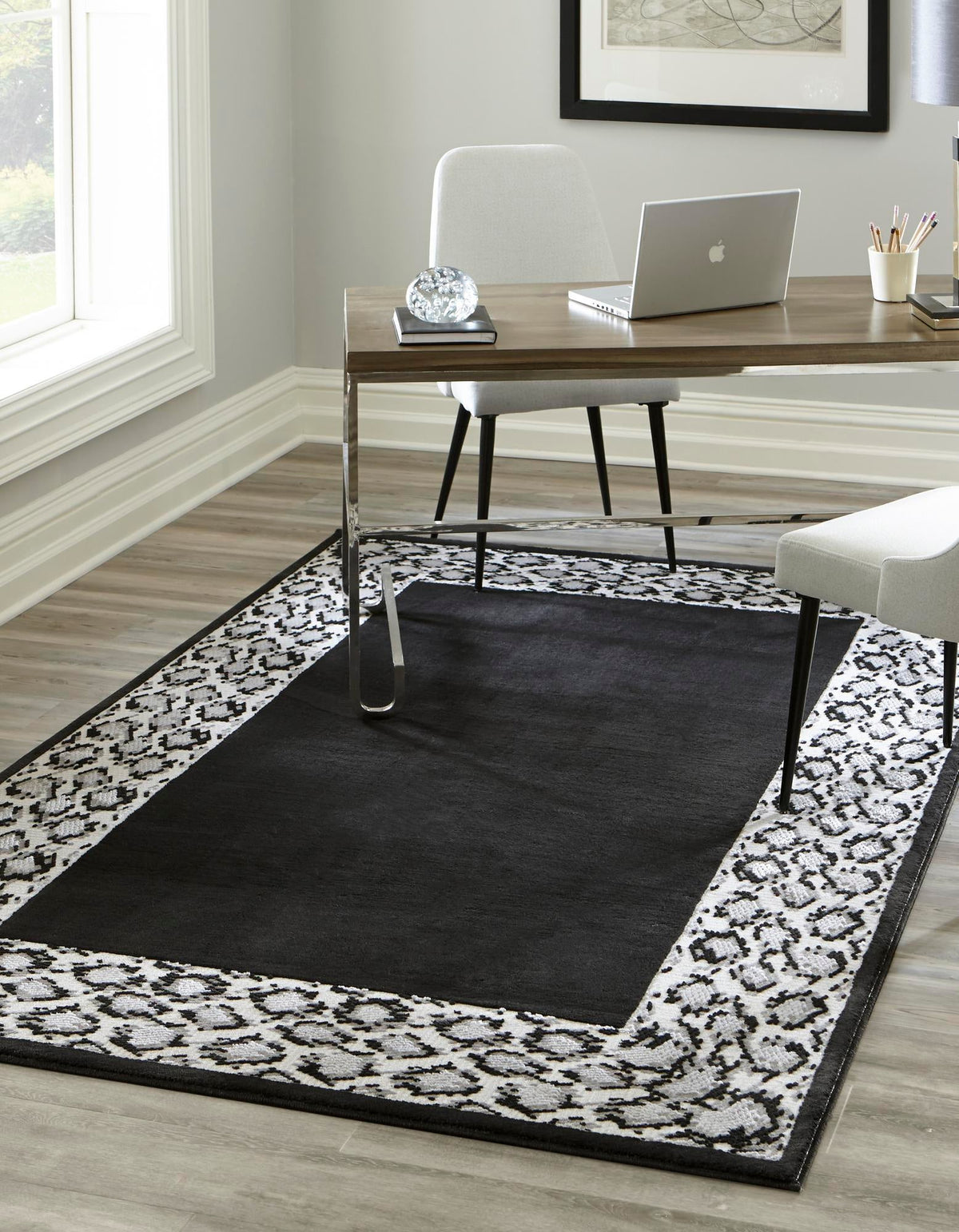Verona Elegance Collection Area Rug -  Sirmione Rectangle Black  lifestyle 3