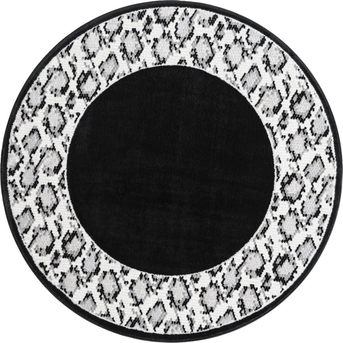 Verona Elegance Collection Area Rug -  Sirmione Round Black  lifestyle 21