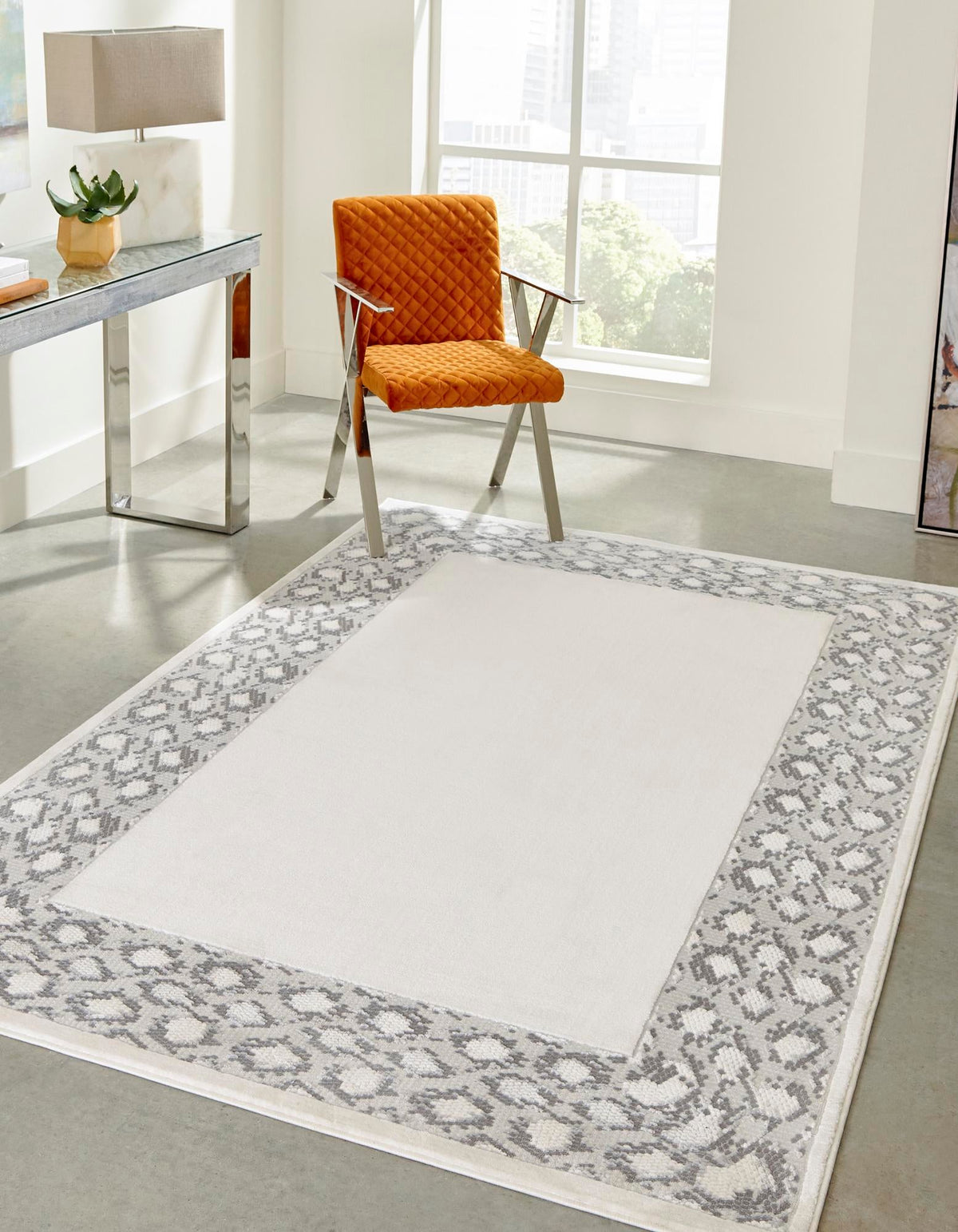Verona Elegance Collection Area Rug -  Sirmione Rectangle White  lifestyle 4
