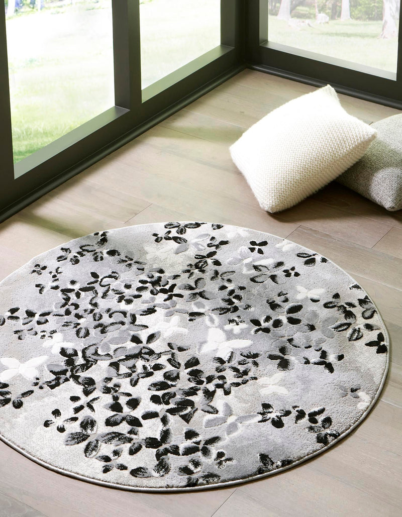 Verona Elegance Collection Area Rug -  Peschiera Round Gray  lifestyle 18