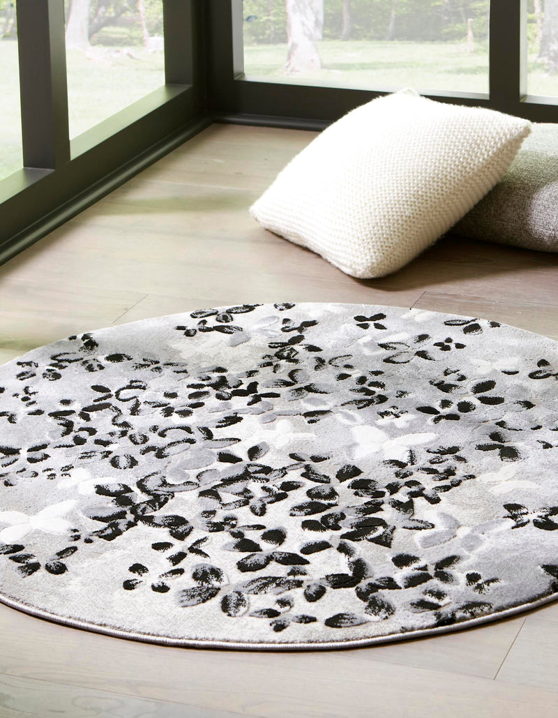 Verona Elegance Collection Area Rug -  Peschiera Round Gray  lifestyle 20