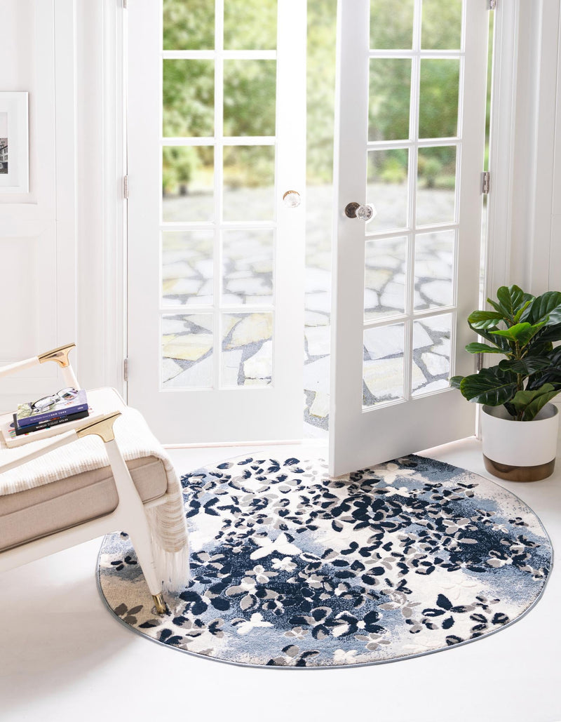 Verona Elegance Collection Area Rug -  Peschiera Round Blue  lifestyle 27
