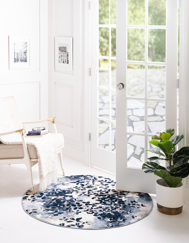 Verona Elegance Collection Area Rug -  Peschiera Round Blue  lifestyle 33