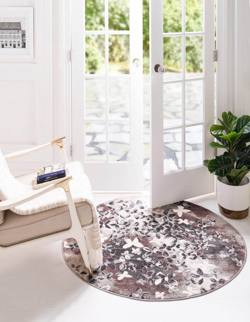 Verona Elegance Collection Area Rug -  Peschiera Round Violet  lifestyle 29