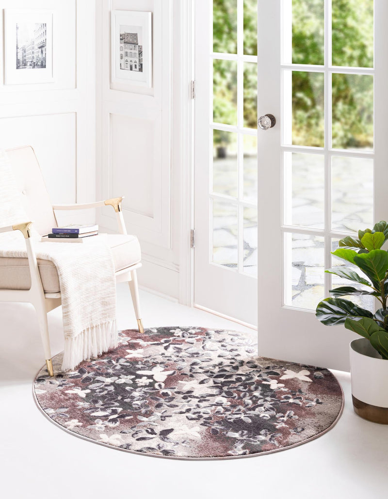 Verona Elegance Collection Area Rug -  Peschiera Round Violet  lifestyle 35