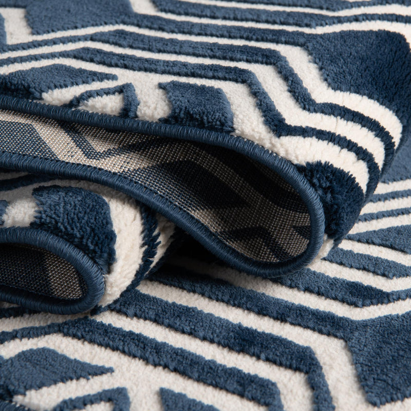 Verona Elegance Collection Area Rug -  Torri Round Navy Blue  lifestyle 57