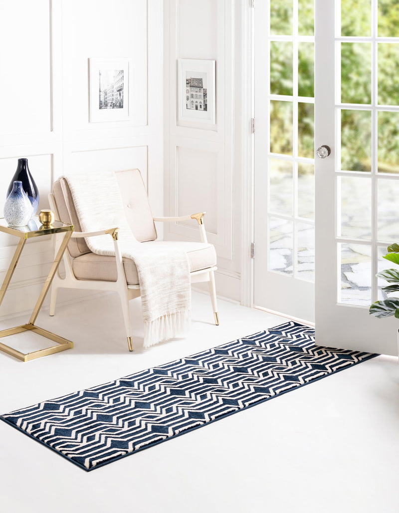 Verona Elegance Collection Area Rug -  Torri Runner Navy Blue  lifestyle 33