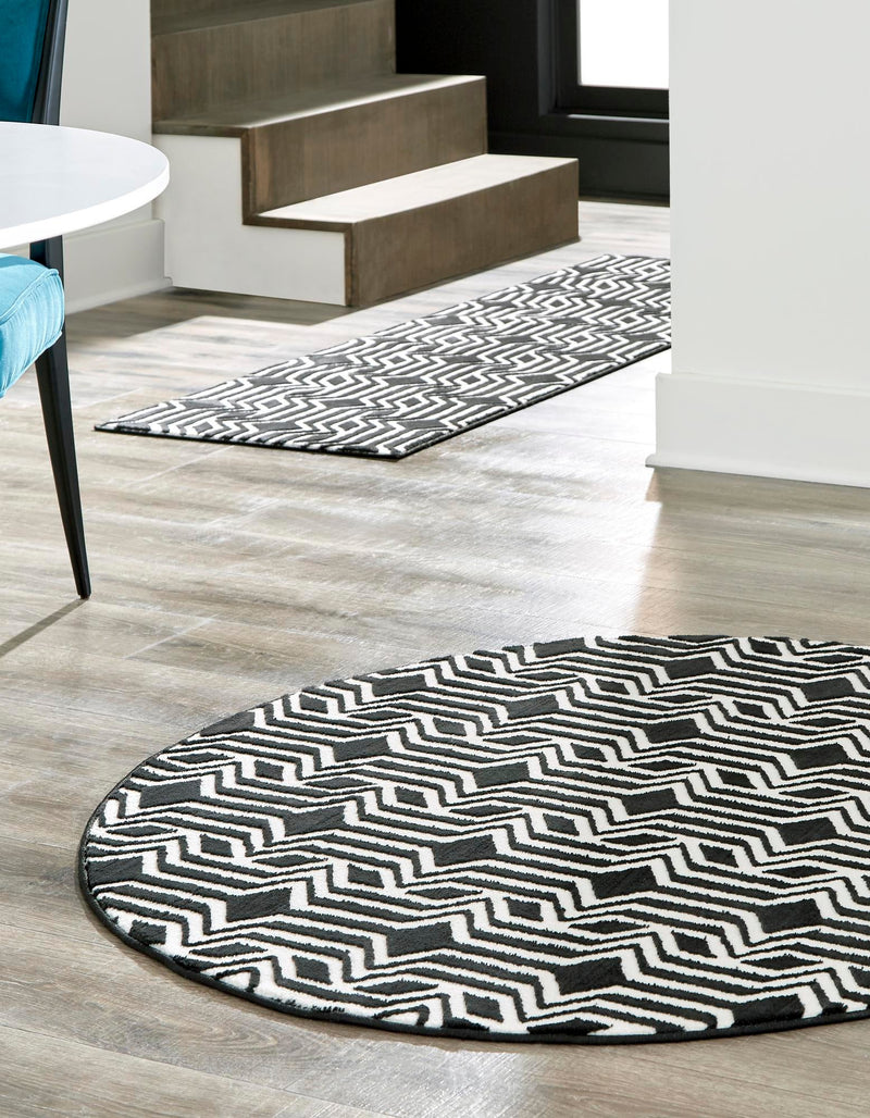 Verona Elegance Collection Area Rug -  Torri Round Black  lifestyle 43