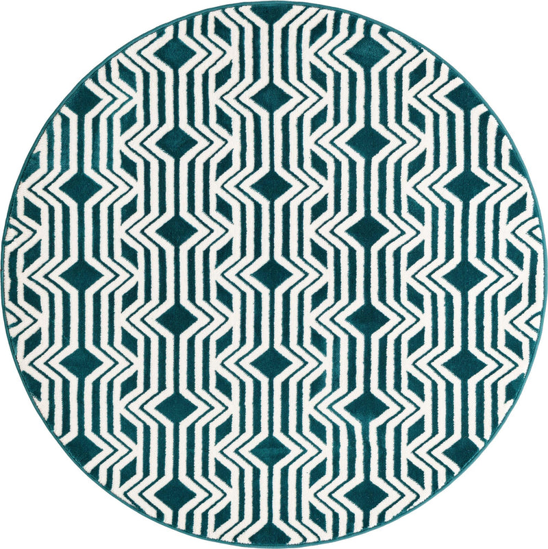 Verona Elegance Collection Area Rug -  Torri Round Teal  lifestyle 24