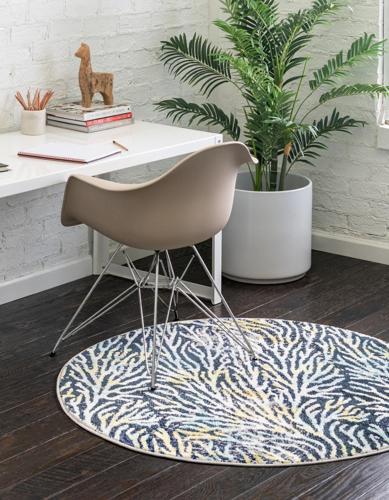 Atlantis Oasis Collection Area Rug - Coralia Round Blue  lifestyle 13