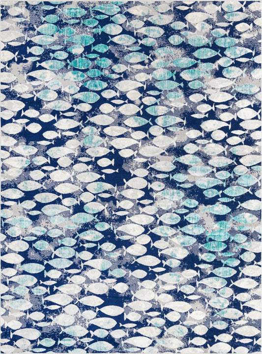 Atlantis Oasis Collection Area Rug -  Lagoon Rectangle Blue Main
