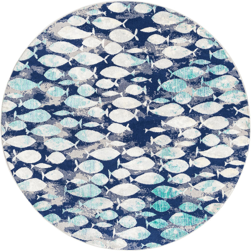 Atlantis Oasis Collection Area Rug -  Lagoon Round Blue  lifestyle 9