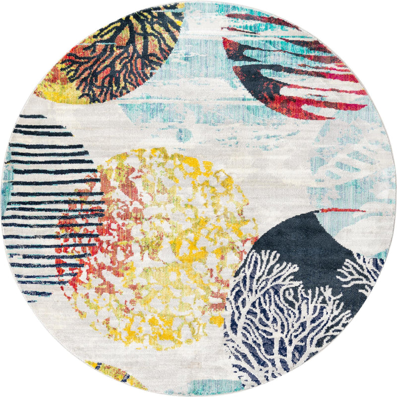 Atlantis Oasis Collection Area Rug -  Reef Round Multi  lifestyle 9