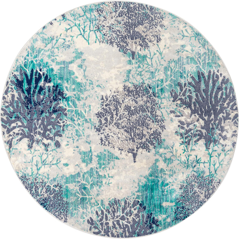 Atlantis Oasis Collection Area Rug -  Palmia Round Blue  lifestyle 9