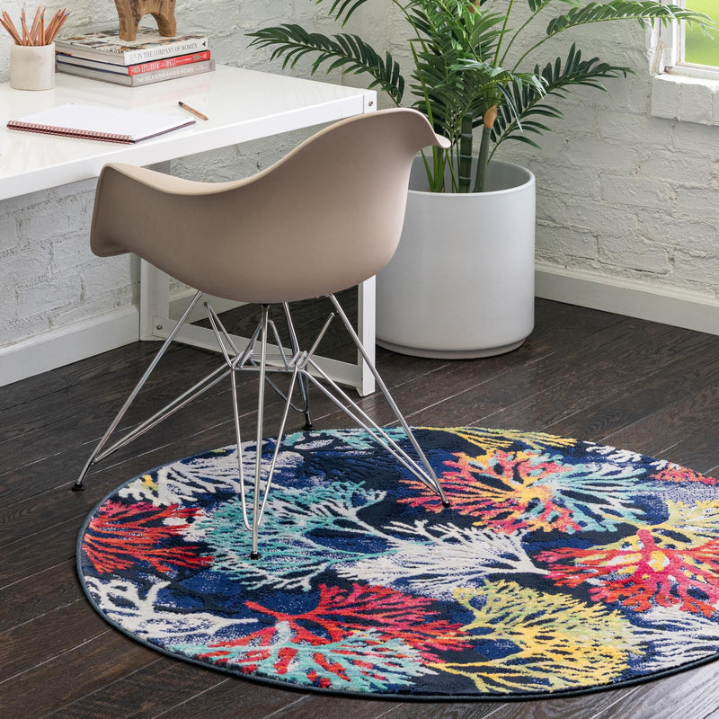 Atlantis Oasis Collection Area Rug -  Serenity Round Multi  lifestyle 44
