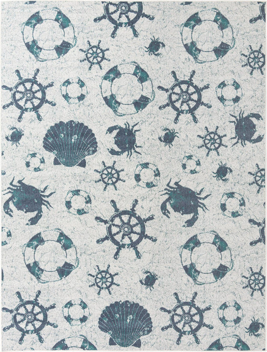 Seaside Haven Rugs Collection Area Rug -  Starfish Rectangle Ivory  lifestyle 2