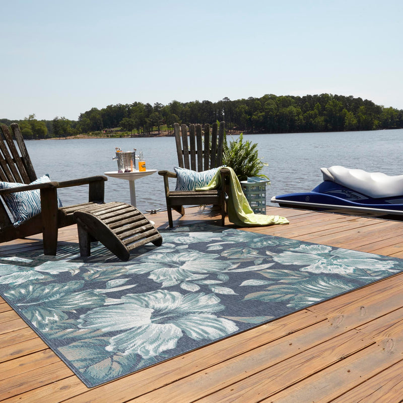 Seaside Haven Rugs Collection Area Rug -  Nautical Square Blue  lifestyle 104