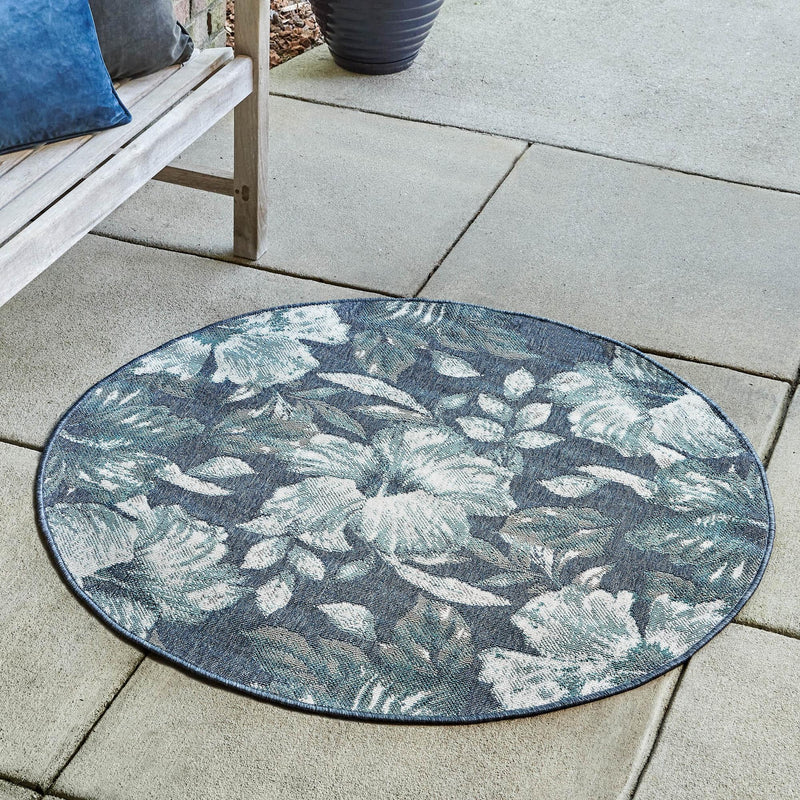 Seaside Haven Rugs Collection Area Rug -  Nautical Round Blue  lifestyle 99