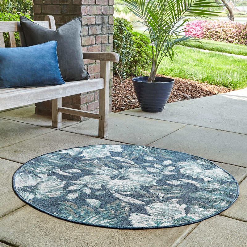 Seaside Haven Rugs Collection Area Rug -  Nautical Round Blue  lifestyle 105
